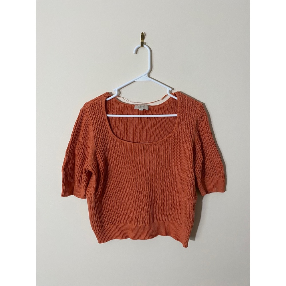 LOFT outlet cropped short sleeve sweater L